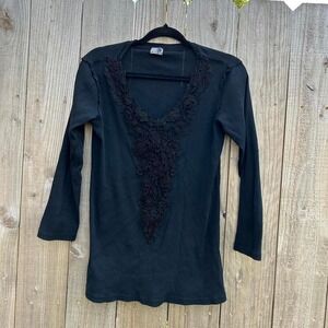 Black long sleeve‎ Whimsygoth Y2k top by meworld size large